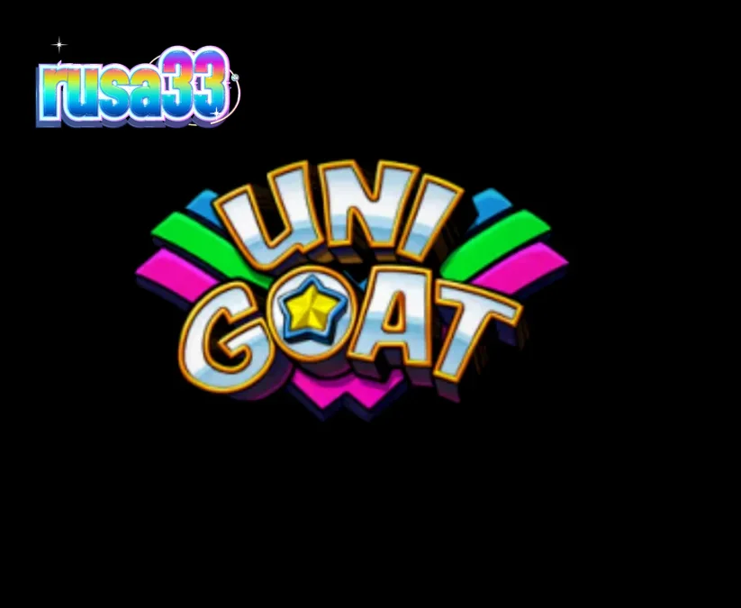 Tampilan visual slot Unigoat dengan karakter kambing ajaib dan grid permainan yang penuh warna.